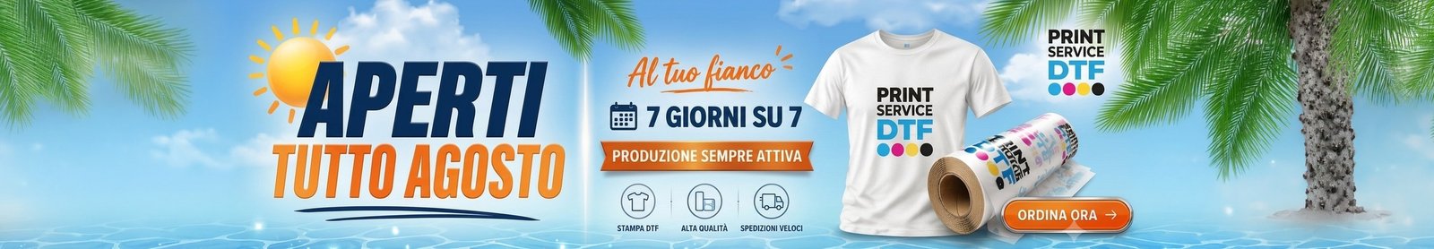 Aperti tutto Agosto - 7 giorni su 7 - Produzione 24H - Spedizione Express